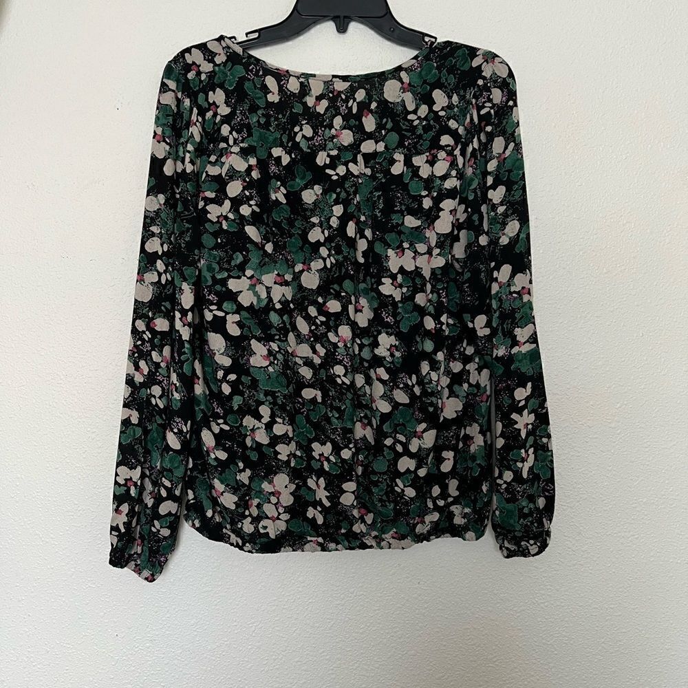 BHS floral elastic hem tie front Women blouse size 14